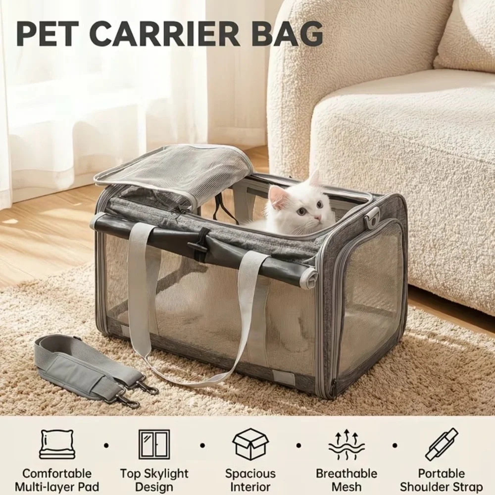 Pet Carrier with Foldable Design and Reinforced Handles~ BLUE